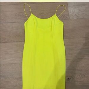 Alice + Olivia neon yellow mini dress